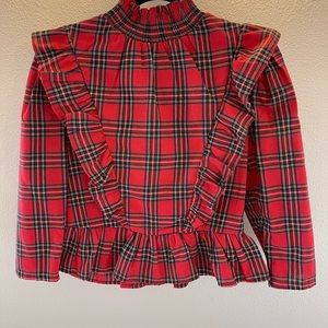 Tartan plaid peplum top